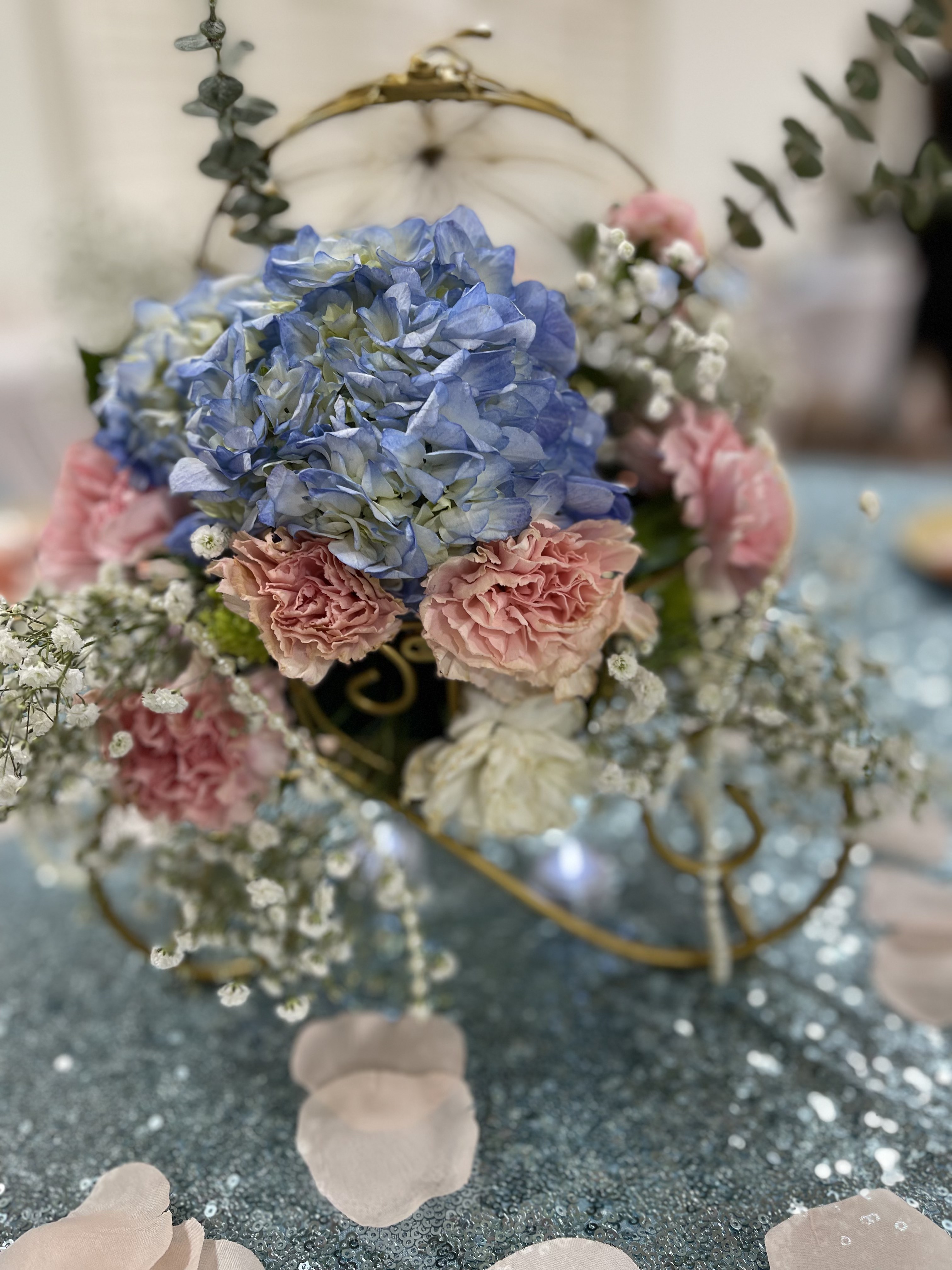 Pastel event floral centerpiece