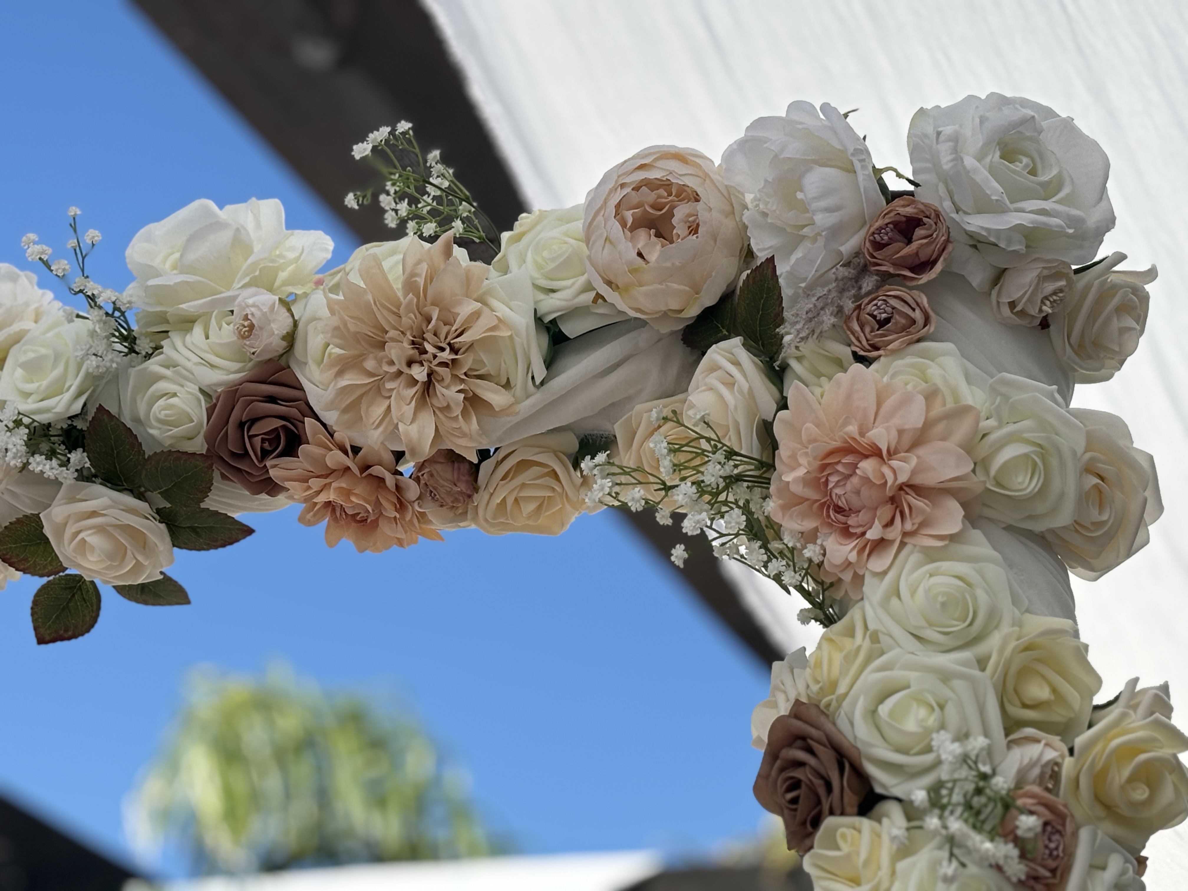 Blush floral wedding arch