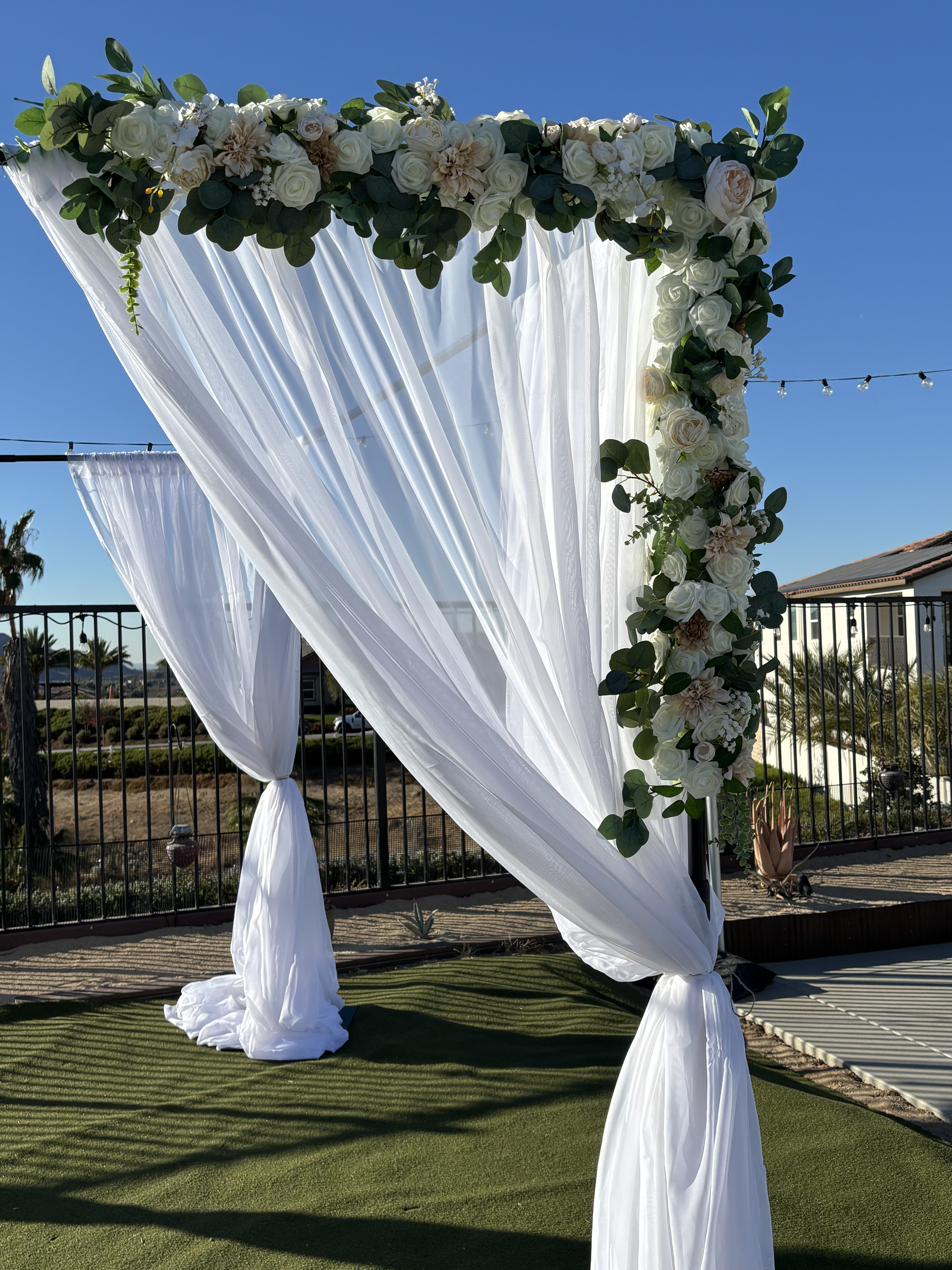 Outdoor wedding ceremony arch
